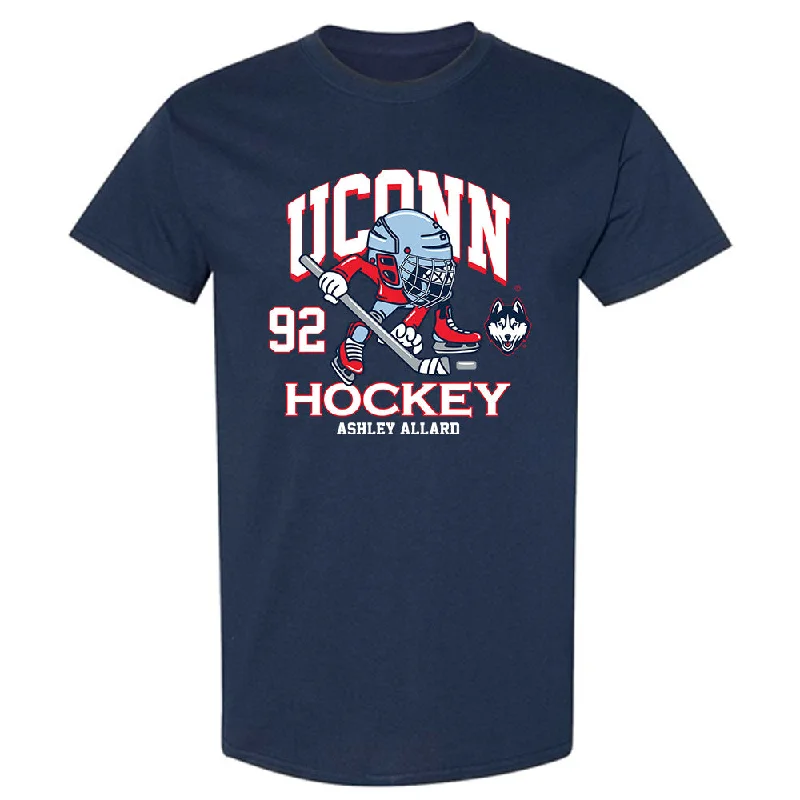 UConn - NCAA Women's Ice Hockey : Ashley Allard - Fashion Shersey T-Shirt-- Satin Blend Silk Blend Wool Blend