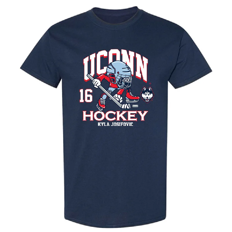 UConn - NCAA Women's Ice Hockey : Kyla Josifovic - Fashion Shersey T-Shirt-- Mesh Blend Leather Blend Suede Blend