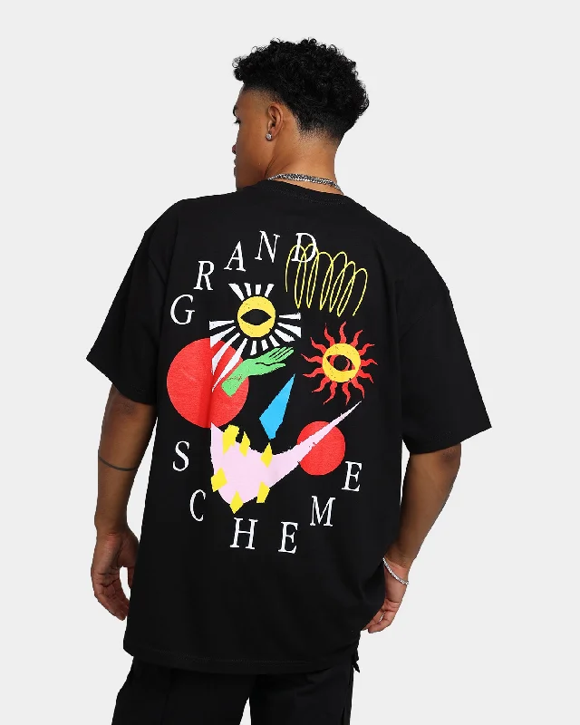 Grand Scheme Abstract T-Shirt Black-- Mesh Canvas Denim