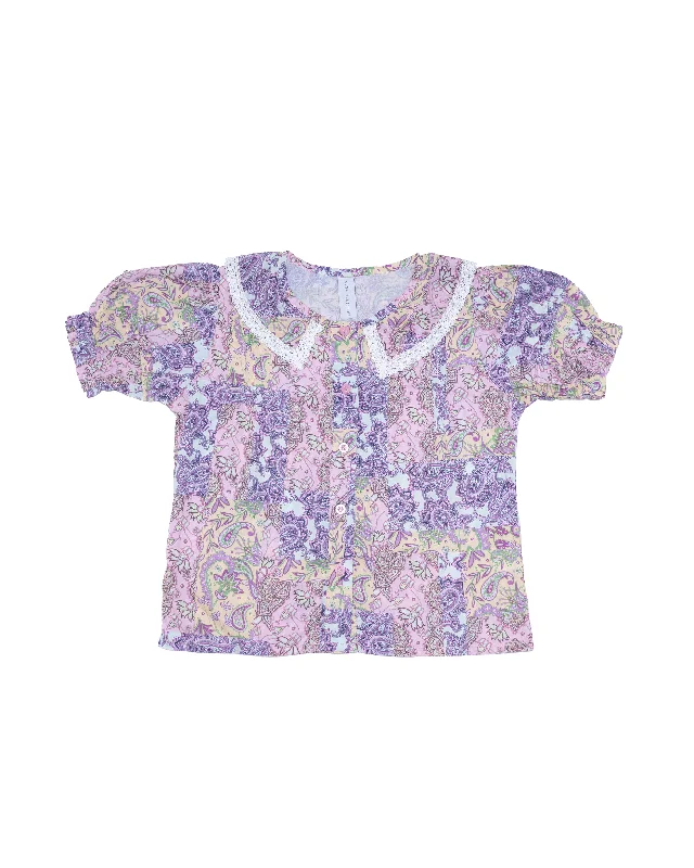25BB-BUTTON UP BLOUSE-DREAM WEAVER Chic Ruffle Blouse