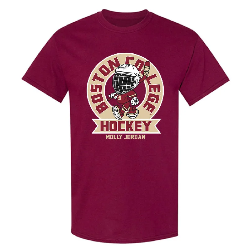 Boston College - NCAA Women's Ice Hockey : Molly Jordan - Fashion Shersey T-Shirt-- Ribbed Striped Patterned