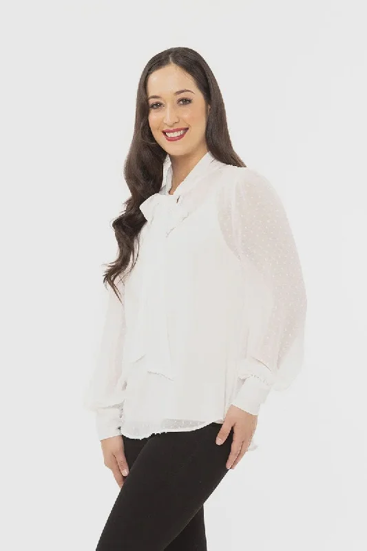 kitty bow blouse Off-Shoulder Wrap Blouse