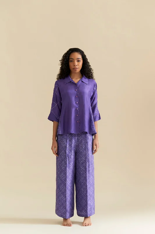 Luo Embroidered Shirt-- Denim Fabric Leather Fabric Suede Fabric
