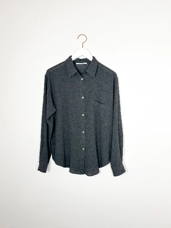 Pomandère - Textured Blouse - Anthracite Soft Knit Blouse