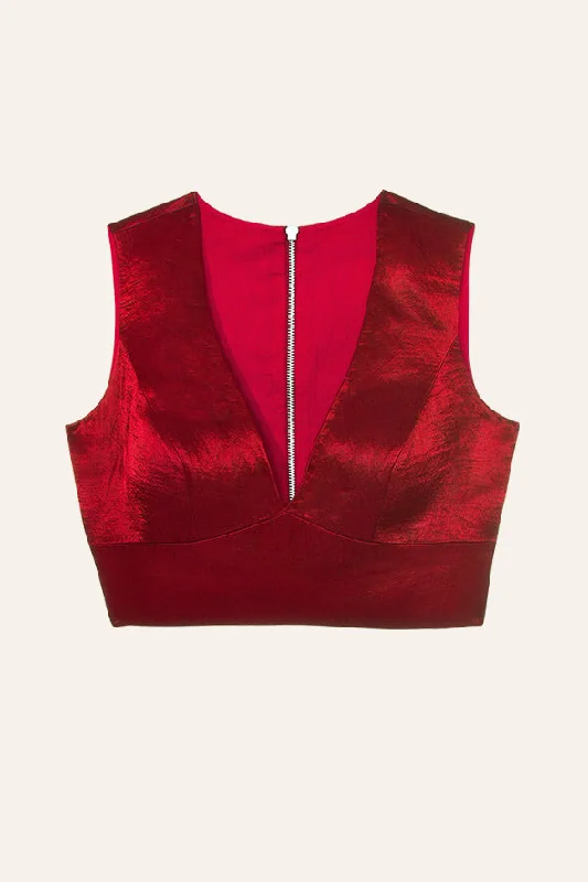 Canopy Clouds Blouse in Red Floral Chiffon Blouse