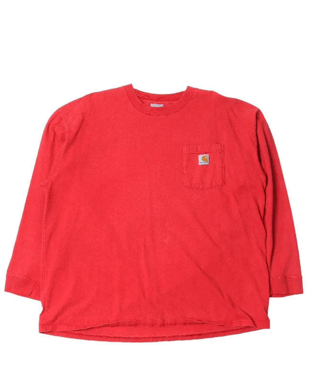 Carhartt Blank Pocketed L/S T-Shirt-- Real Fur Shearling Chenille