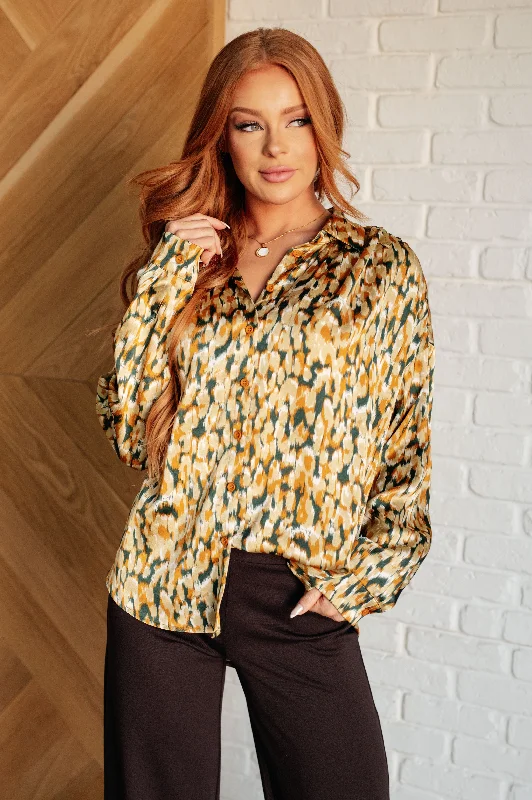 Hazel Blues® |  In the Willows Button Up Blouse Subtle Shimmer Blouse