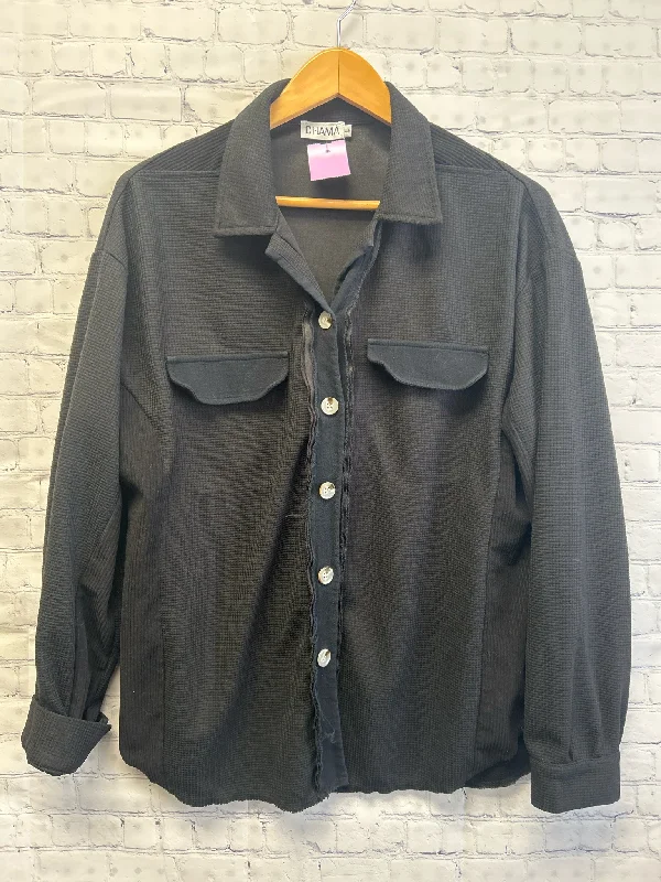 Size Large Ladies Black Blouse Peter Pan Collar Blouse
