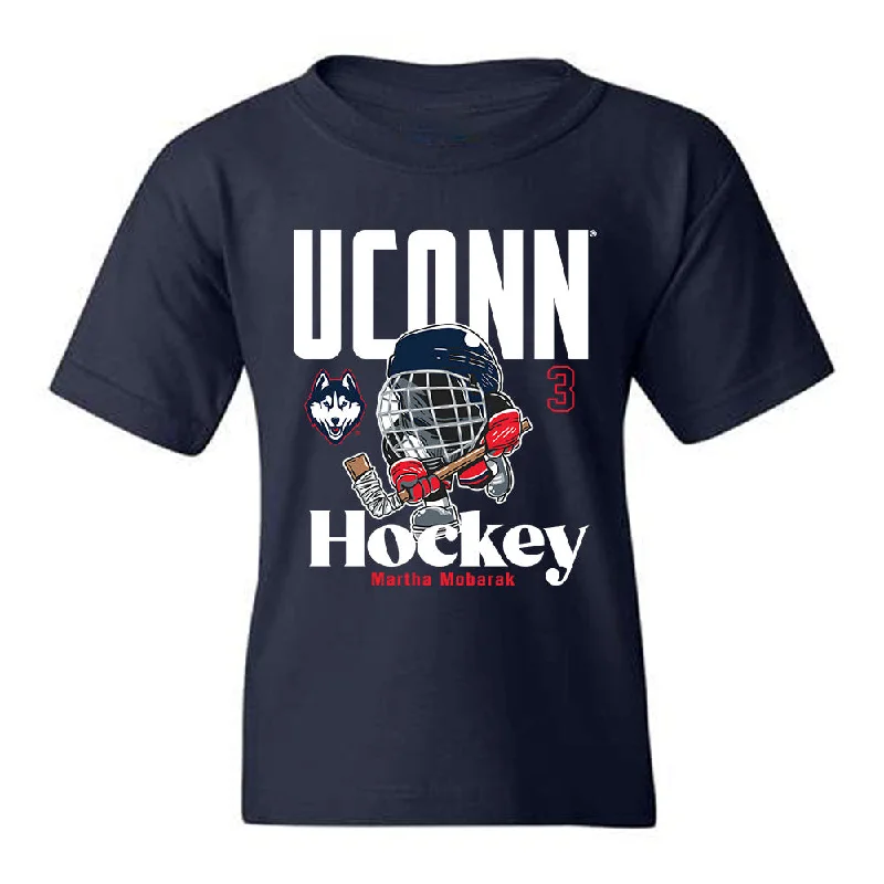 UConn - NCAA Women's Ice Hockey : Martha Mobarak - Fashion Shersey Youth T-Shirt-- Front Pockets Side Pockets Patch Pockets