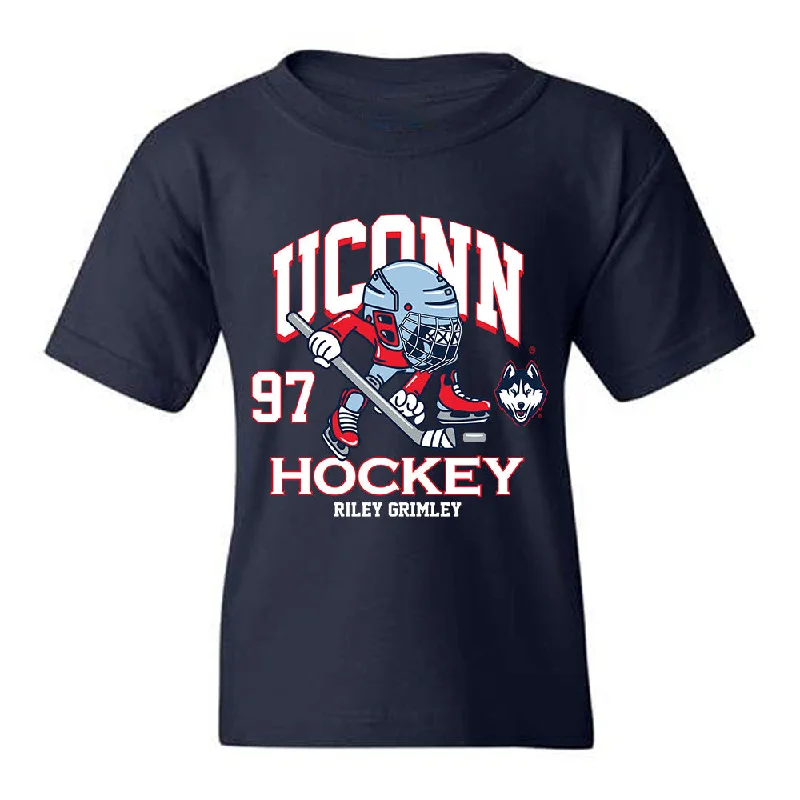 UConn - NCAA Women's Ice Hockey : Riley Grimley - Fashion Shersey Youth T-Shirt-- Spandex Blend Rayon Blend Denim Blend