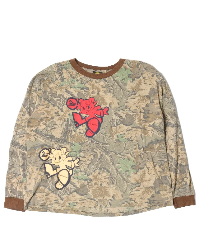 Born From Pain Camouflage L/S T-Shirt -- Basic T-Shirt Crew Neck Short Sleeve