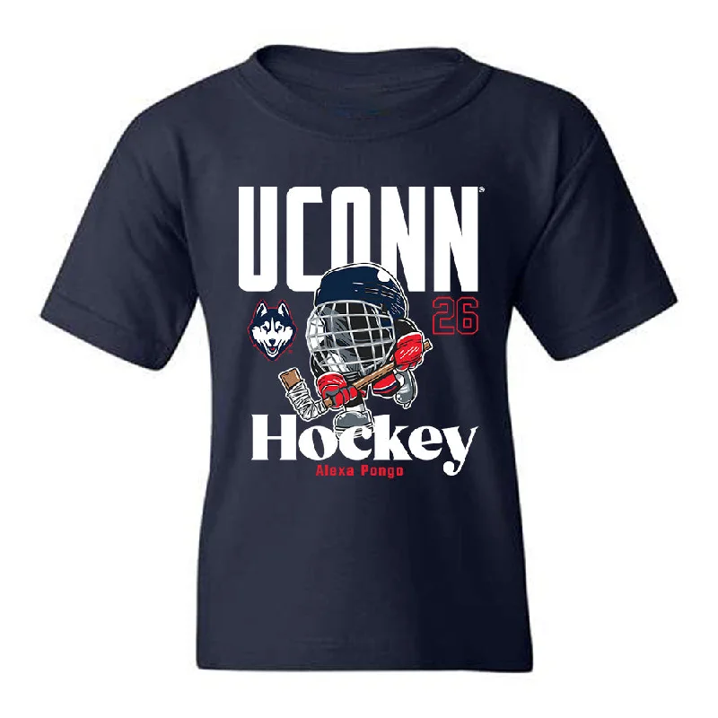 UConn - NCAA Women's Ice Hockey : Alexa Pongo - Fashion Shersey Youth T-Shirt-- Jersey Fabric Tulle Fabric Batik Fabric