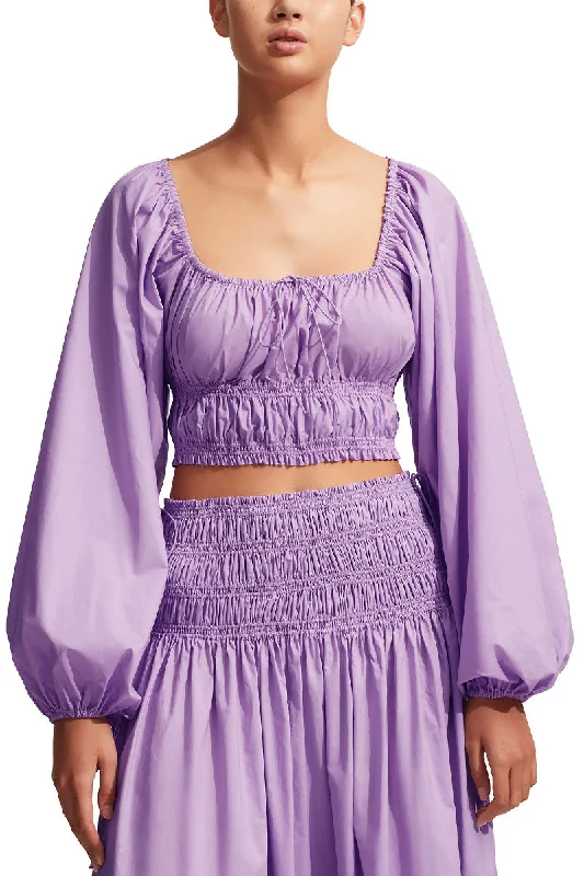 Shirred Decolette Blouse Boho Chic Blouse
