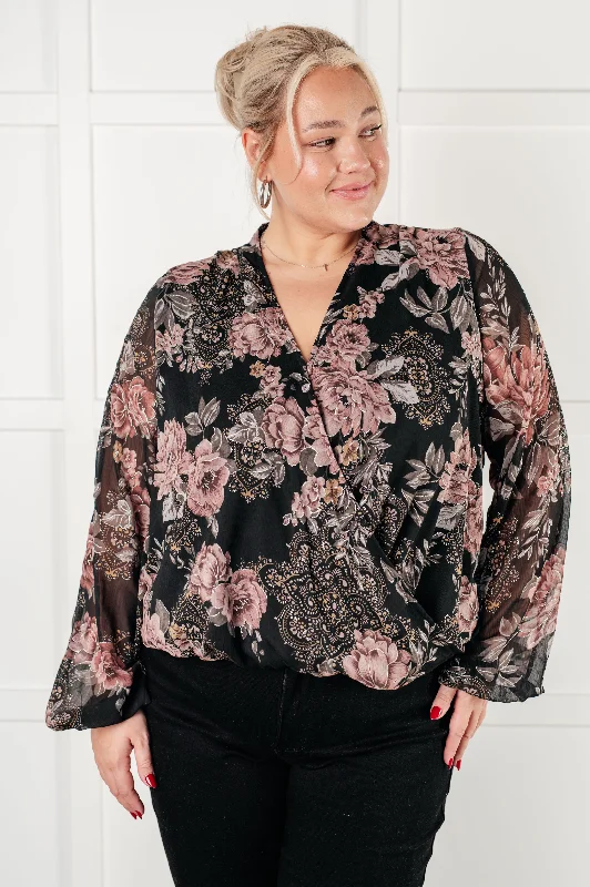 Hazel Blues® |  I Wish We Had it All Surplice Floral Blouse Everyday Stylish Blouse