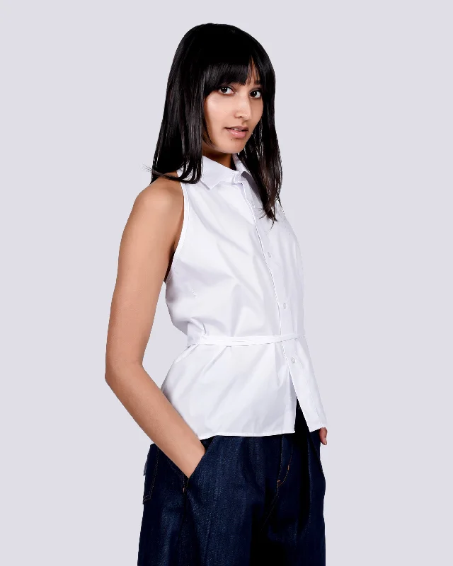 Apron shirt in white-- Nylon Fabric Polyester Fabric Spandex Fabric