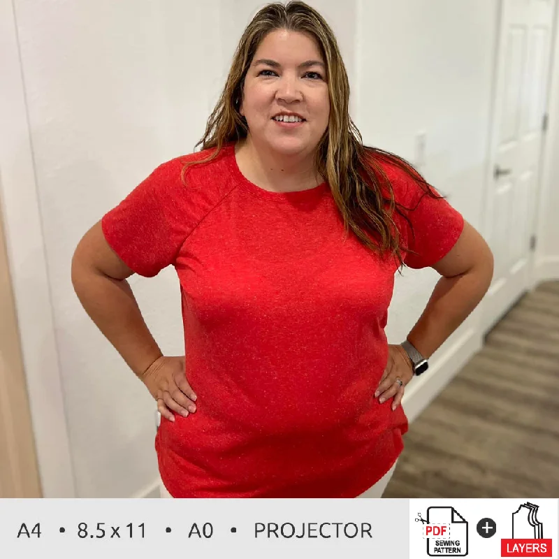 Homerun Raglan Shirt | Women Plus 14w-40w-- Cashmere Blend Cotton Blend Poly Blend
