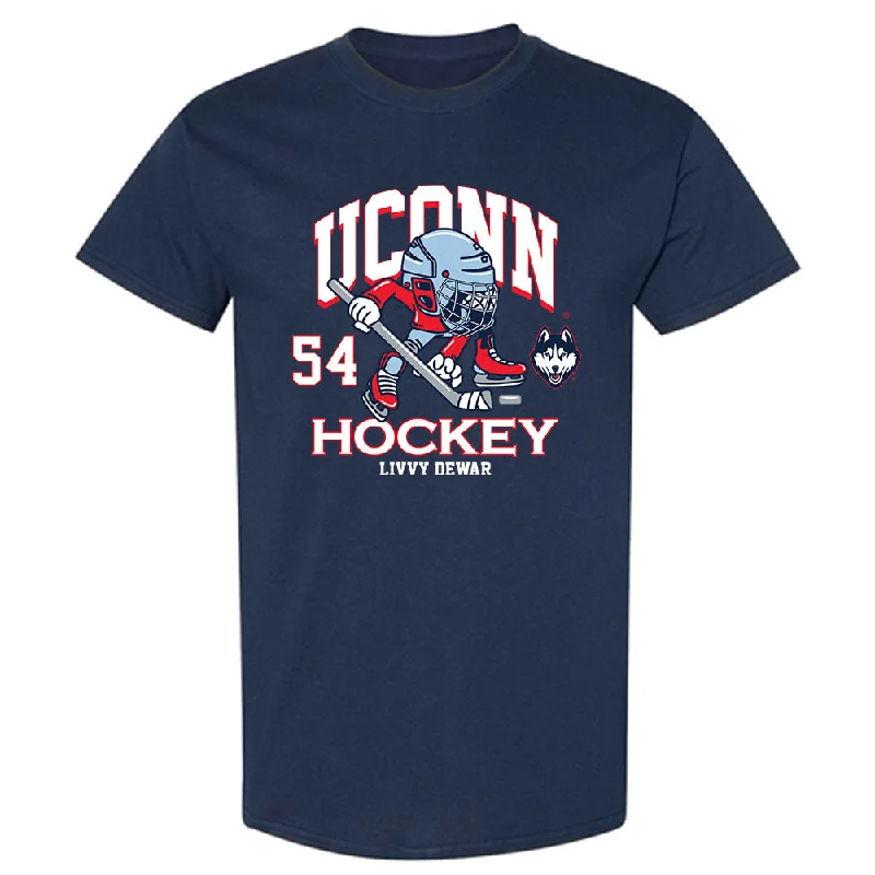 UConn - NCAA Women's Ice Hockey : Livvy Dewar - Fashion Shersey T-Shirt-- Chenille Fabric Brocade Fabric Lace Fabric
