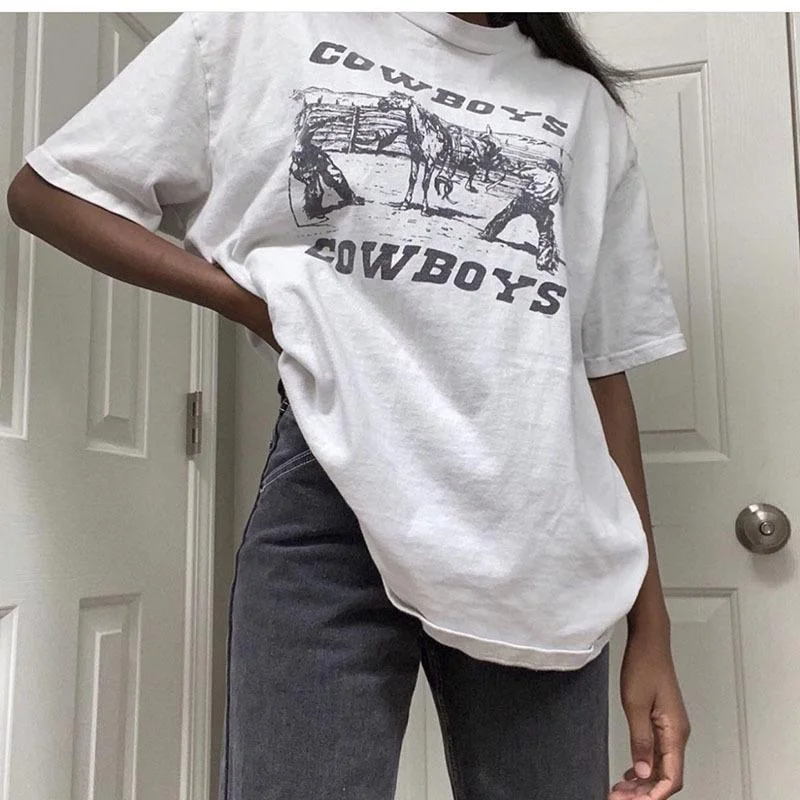 Summer Solid Letter Graffiti Short Sleeve T-shirt Couple-- Anti-Pilling Machine Wash Handmade