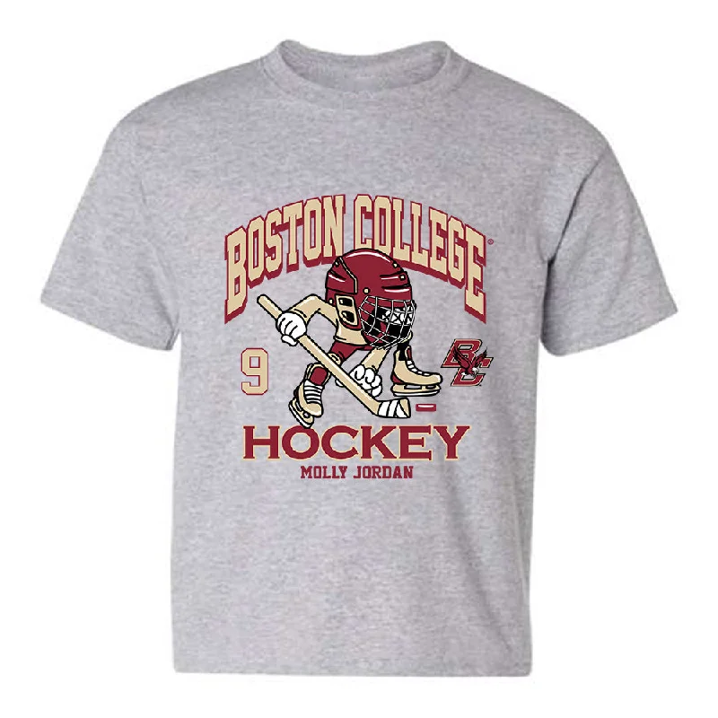 Boston College - NCAA Women's Ice Hockey : Molly Jordan - Fashion Shersey Youth T-Shirt-- Chenille Blend Fleece Blend Nylon Blend