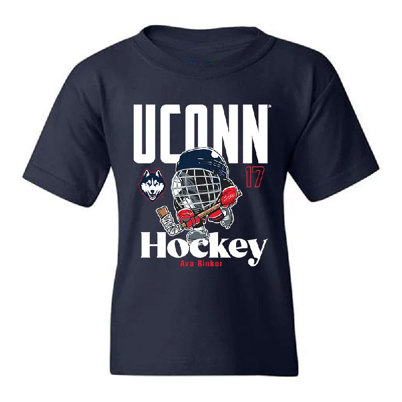 UConn - NCAA Women's Ice Hockey : Ava Rinker - Fashion Shersey Youth T-Shirt-- Satin Fabric Silk Fabric Chiffon Fabric