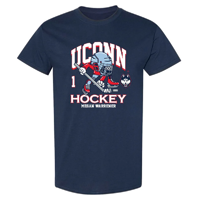 UConn - NCAA Women's Ice Hockey : Megan Warrener - Fashion Shersey T-Shirt-- Boxy Fit Fitted Loose