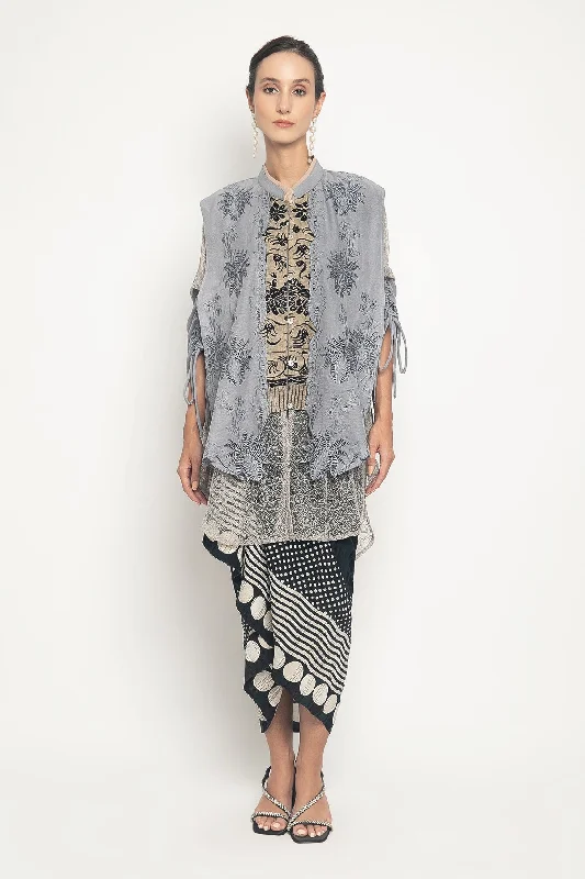 Adity Blouse in Blue Ice Batik Casual Button Blouse