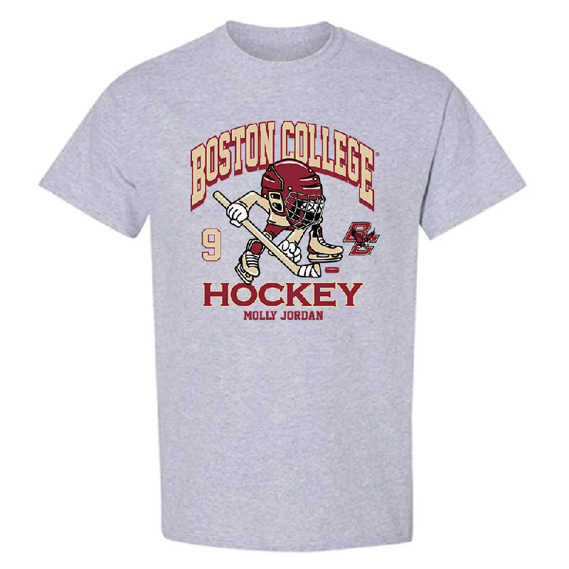 Boston College - NCAA Women's Ice Hockey : Molly Jordan - Fashion Shersey T-Shirt-- Lace Blend Ribbed Blend Corduroy Blend