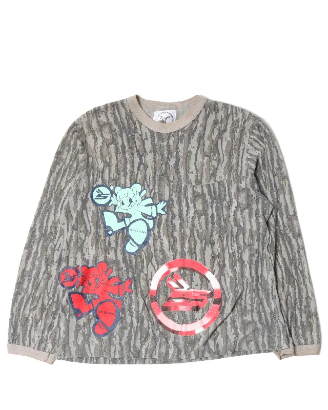 Born From Pain Camouflage L/S T-Shirt-- Hooded Caped Shawl Collar