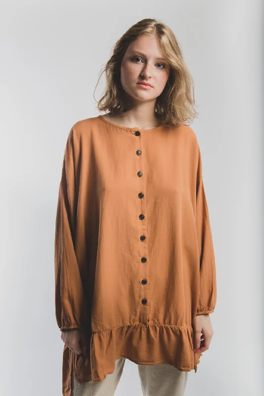 Nathalie shirt in tangerine-- Jersey Fabric Tulle Fabric Batik Fabric