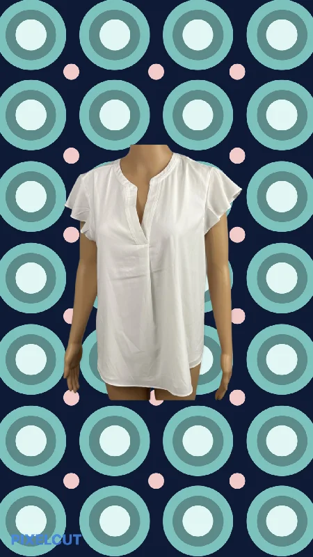 Calvin Klein white blouse Versatile Layering Blouse