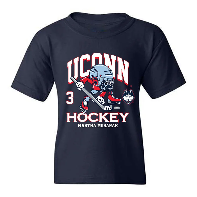 UConn - NCAA Women's Ice Hockey : Martha Mobarak - Fashion Shersey Youth T-Shirt-- Elegant Classic Vintage
