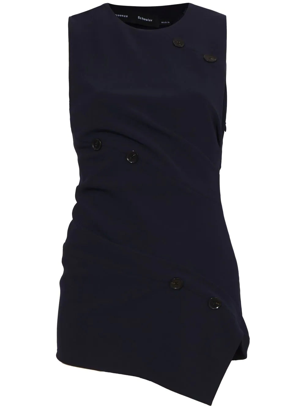TWISTED-DETAIL SLEEVELESS BLOUSE 410 NAV Modern Oversized Blouse