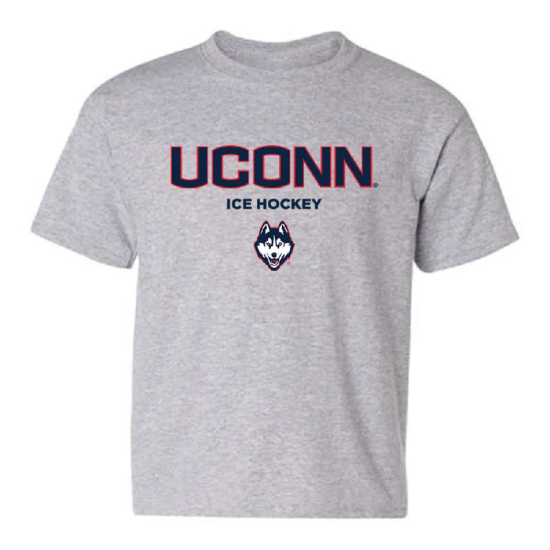 UConn - NCAA Women's Ice Hockey : Megan Woodworth - Classic Shersey Youth T-Shirt-- Houndstooth Herringbone Solid