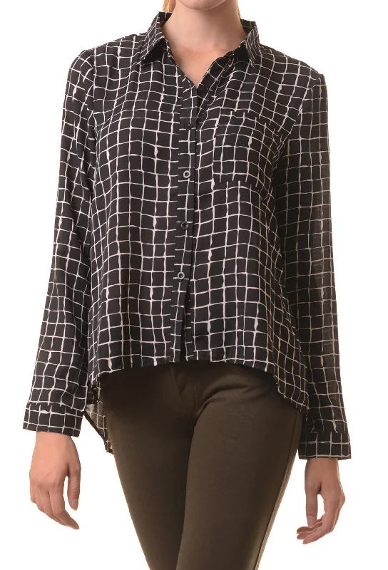 Off The Grid Button Down Blouse Ruffled Neck Blouse