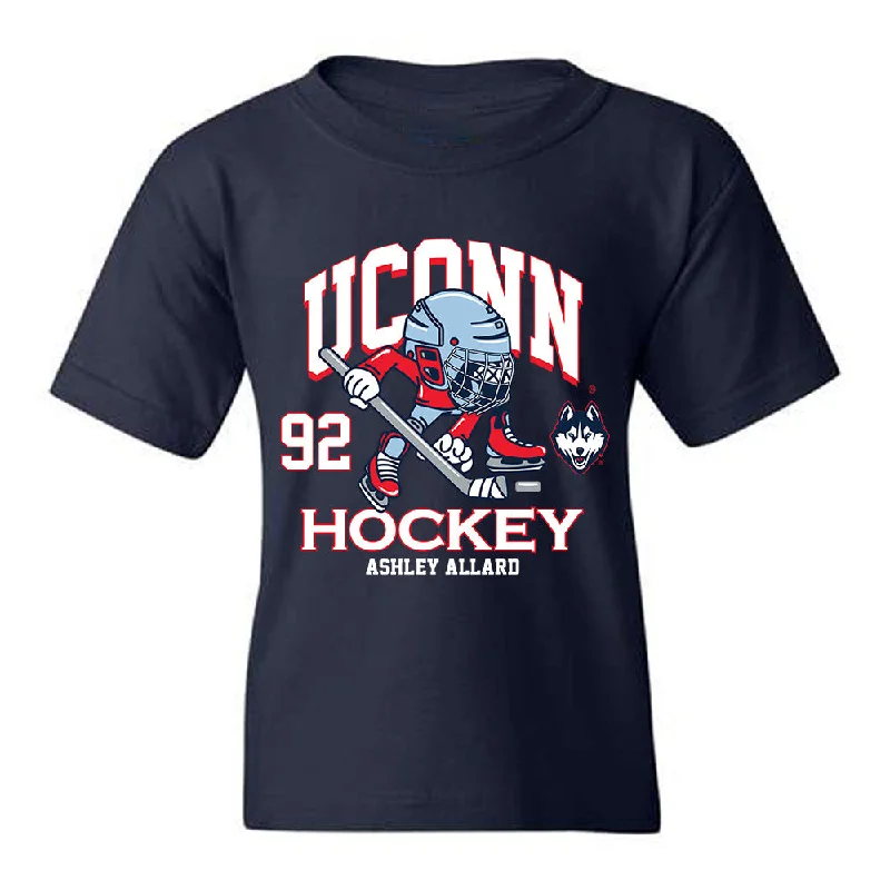 UConn - NCAA Women's Ice Hockey : Ashley Allard - Fashion Shersey Youth T-Shirt-- Lace Blend Ribbed Blend Corduroy Blend