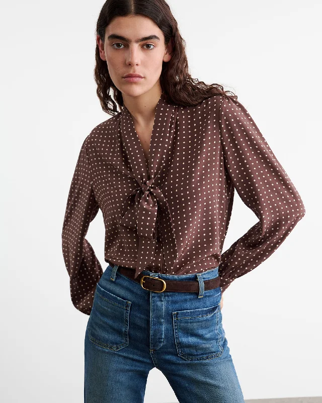 CARINA SILK BLOUSE Stretchy Fitted Blouse