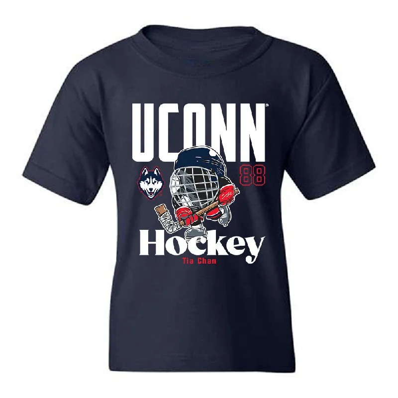 UConn - NCAA Women's Ice Hockey : Tia Chan - Fashion Shersey Youth T-Shirt-- Layered Multi-layer Single Layer
