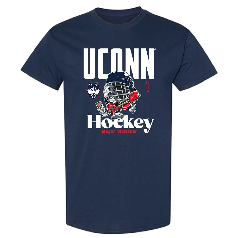 UConn - NCAA Women's Ice Hockey : Megan Warrener - Fashion Shersey T-Shirt-- Silk Blend Satin Velvet