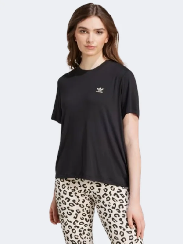 Adidas Leopard Trefoil Women Originals T-Shirt Black-- Striped Floral Plaid