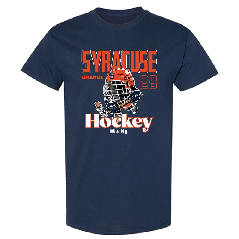 Syracuse - NCAA Women's Ice Hockey : Mia Ng - Fashion Shersey T-Shirt-- Chenille Fabric Brocade Fabric Lace Fabric