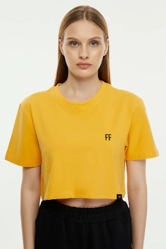 FF / Crop T-shirt-- Collared Crew Neck Turtle Neck