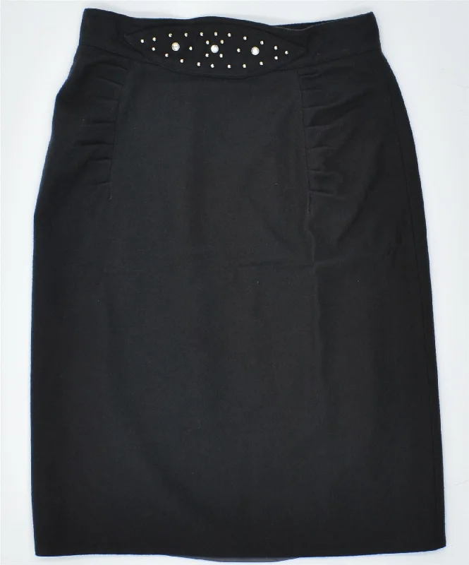 VINTAGE Womens A-Line Skirt W30 Medium Grey Wool velvet skirt luxurious