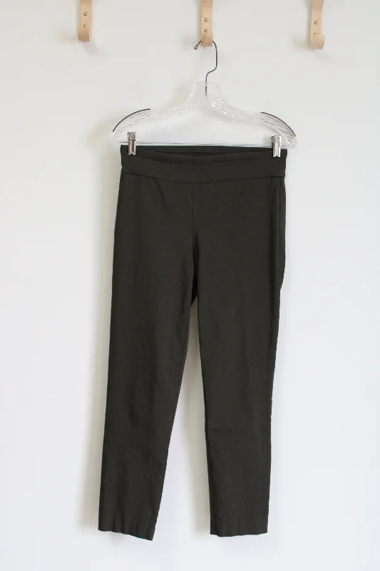 Dressbarn Olive Green Stretch Pant | 4 Petite Elegant Wool Trousers