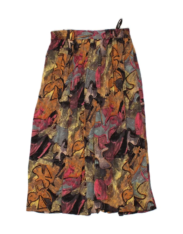 VINTAGE Womens Abstract Pattern Maxi Skirt IT 46 Large W28 Multicoloured chiffon skirt flowing