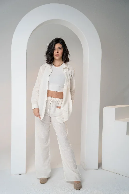 Women Linen Pants - V Y C Warm Wool Trousers
