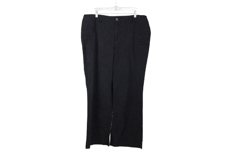Gloria Vanderbilt Black Linen Pants | 18W High-Waist Yoga Pants