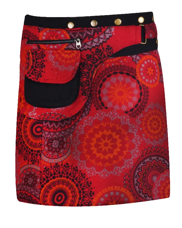 womens-cotton-skirt-mandala-print-button-closure-warp-mini-skirt chiffon skirt airy