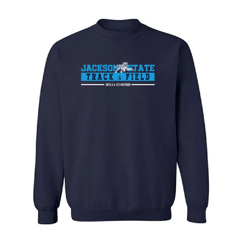 Jackson State - NCAA Women's Track & Field : Artajia Richardson - Classic Fashion Shersey Crewneck Sweatshirt Hoodie with Oversized Fit Loose Comfortable