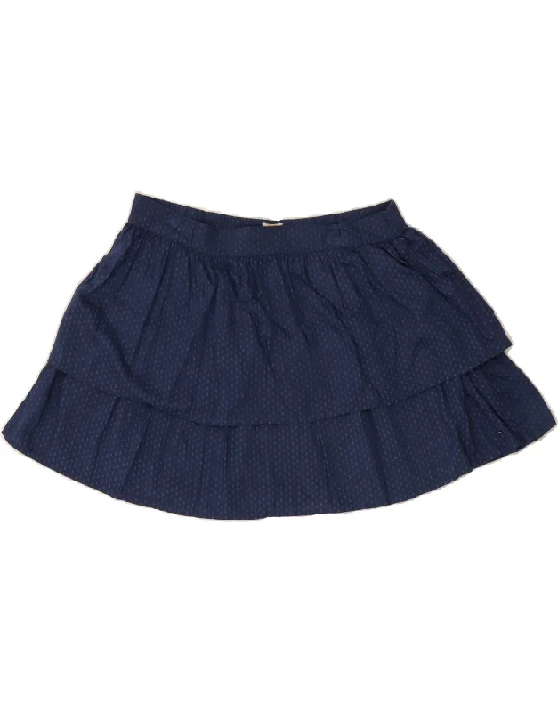 TOMMY HILFIGER Womens Mini Tiered Skirt Large W32 Navy Blue Geometric vintage skirt charm