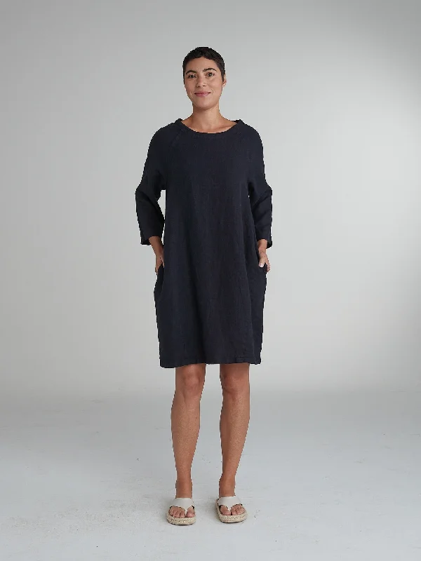 Cut Loose Solid Linen Raglan Dress, Style #4401673 Pencil Office Professional